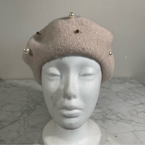 Mi Loves Wool Pearl Beret Hat - Picture 3 of 11